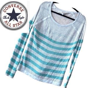 Like New Converse All Star Light Weight Striped Casual Sweater Large